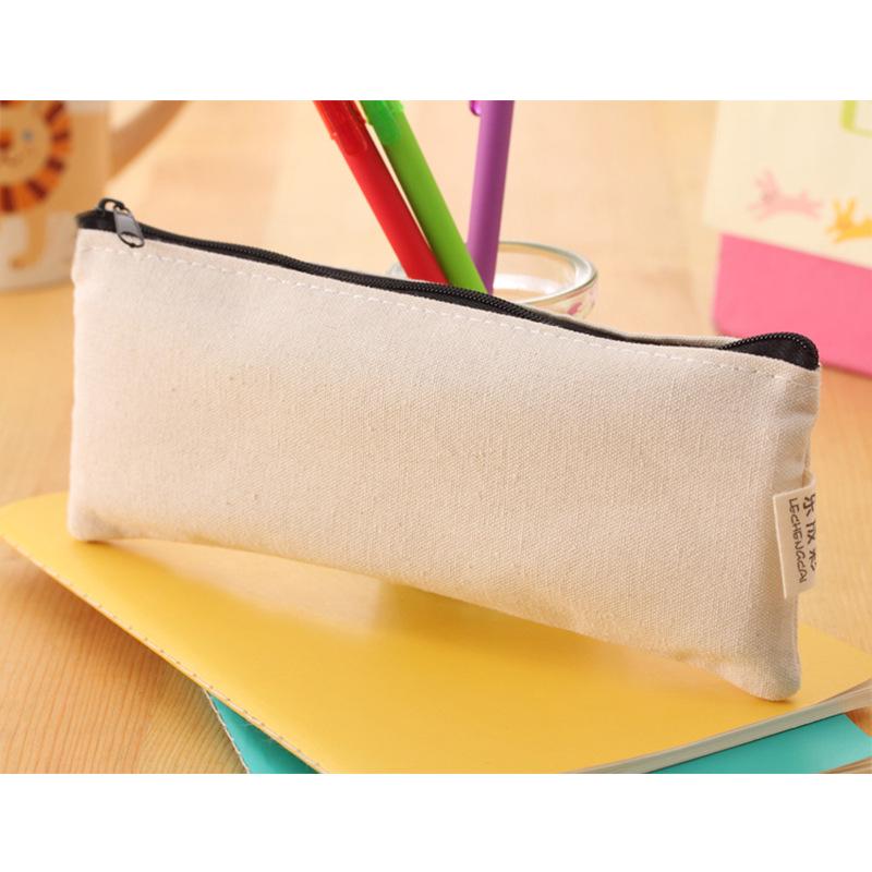 Bojin Canvas DIY Blank Pencil Case for Student Art - Perfect for Hand-Painting for Boys and Girls