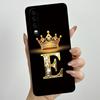 Back Cover For Huawei P30 ELE-L29 P 30 Pro VOG-L29 Crown Initial Letter Phone Case Liquid Soft Silicone Lens Protective Casing