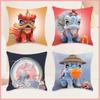 New Chinese Style Mythical Beast Lion Pillowcase - Festive Cartoon Home Decor Cushion for Sofa and Bed.