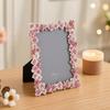 Flower Tabletop Photo Frame Embellished with Floral Border Decorative