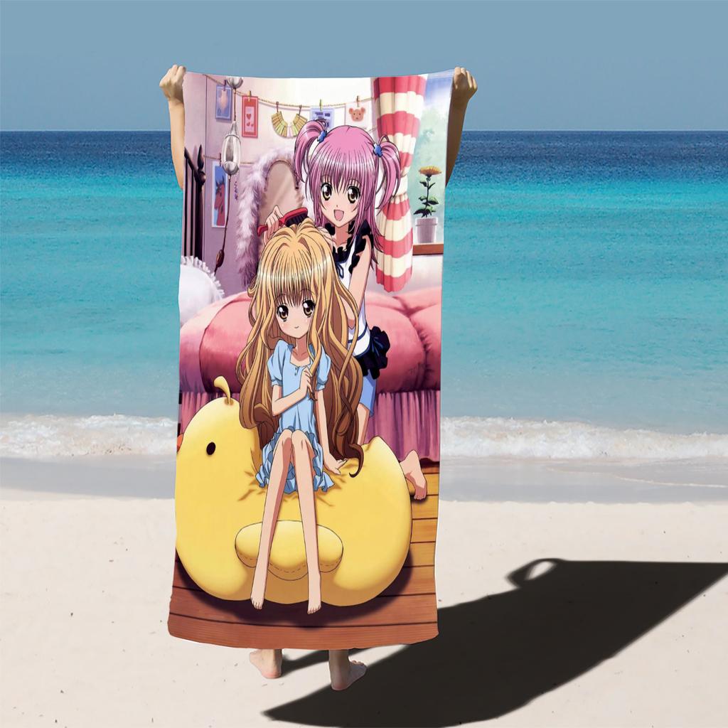Shugo Chara Anime Beach Towel, Hinamori Amu Girl Full Pink Children Shower Travel Towels, Bathroom Cartoon, Cute Room Decor Bath