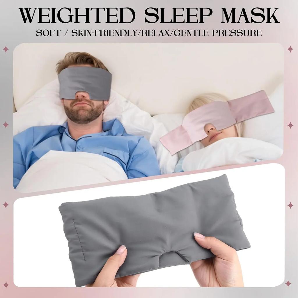 Weighted Sleep Mask Eye Mask for Sleeping Soft & Comforting Gravity Sleep Mask for Men Women Side Sleeper Night Work Nap