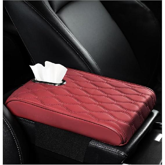 

Коврик для центральной консоли автомобиля, универсальный водонепроницаемый кожаный защитный чехол для автомобильного подлокотника, чехол для автомобильного локтя с мягкой пеной с эффектом памяти, авто вино красного