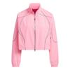 Piping Jacket Loose Fit Sports Casual Lapel Zip Long Sleeve Jacket Women Jackets Light-Pink JJ3780