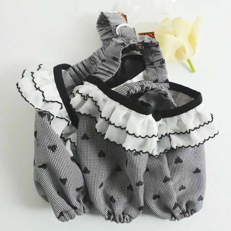 

Dog dust pants walking pants spring and summer anti-dirty cute four-legged pants lotus leaf leggings small dog spring and summer clothes XXL back 42 about 14-8.5 kg