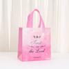 12/30pcs Gradient Non Woven Tote Bags Laminated Waterproof Shopping Bags Reusable Gift Bags Printed Message Design Party Use