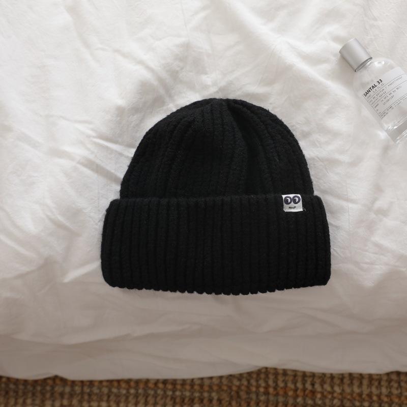 Large Head Circumference Thick Line Knitted Hat Men's Winter Thickened Warm Woolen Hat Simple Pullover Hat Cold Hat Women's Face Small