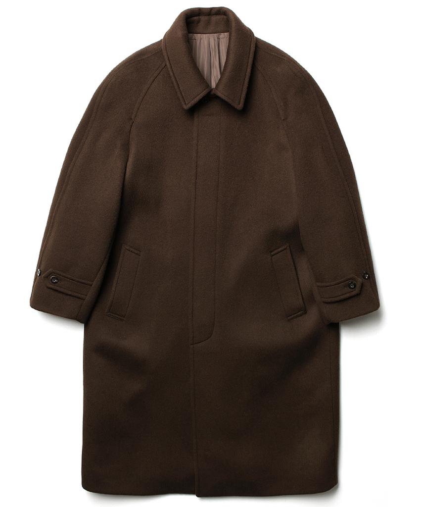 Lelales Balmacaan Wool Single Long Coat - 2 Colors