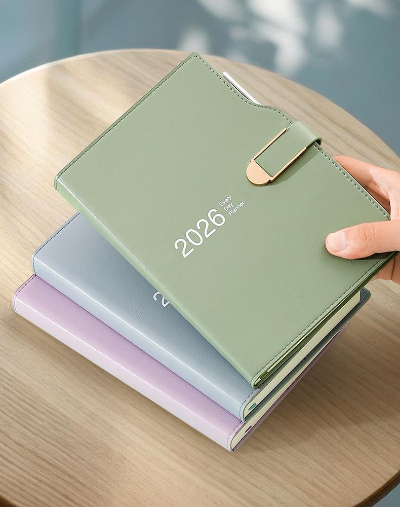2026 A5 Daily Planner & Schedule Book with Custom Logo Hot Stamping - A6 Bullet Journal Notebook with One-Page-Per-Day Format