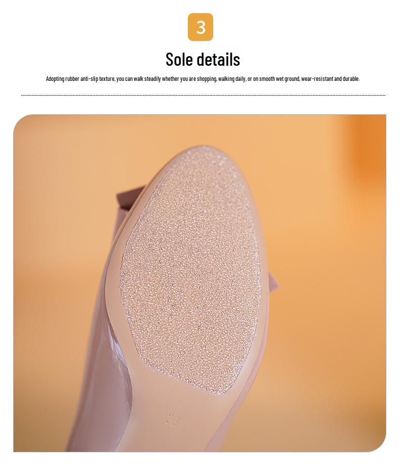 Plus Size Elegant Chunky Heel French High Heels for Women - 2025 Style, Mid-Heel, Round Toe, Shallow Mouth Shoes.