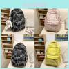 Girls Nylon School Backpack With Letter Pattern And Top Handle For School And Travel