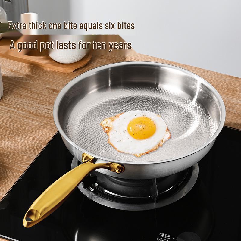 Titanium Alloy Non-Stick Steak Pan for Gas Stove with Straight Edge