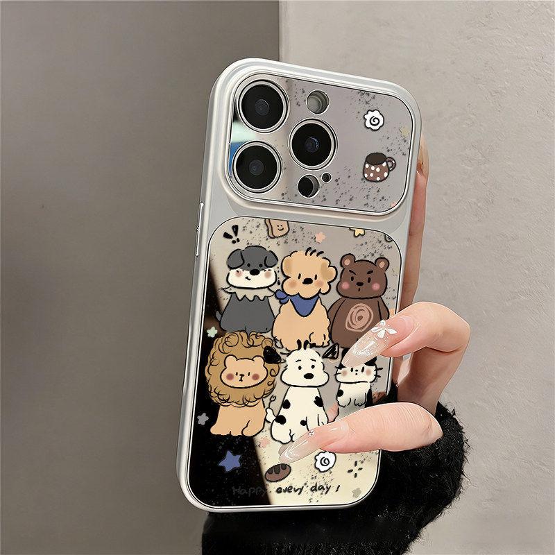 Cartoon dog mirror Apple 11 mobile phone protective case 11air light luxury iPhone11promax new drop resistance