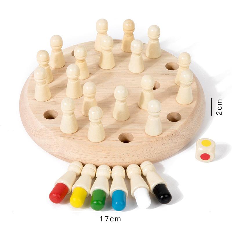 Træ Hukommelsesspil Matchpinde Skak Farvespil Brætspil Puslespil Montessori Pædagogisk Legetøj Kognitiv Evne Læringslegetøj Til Børn
