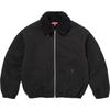 Faux Shearling Lined Bomber Jacket Black