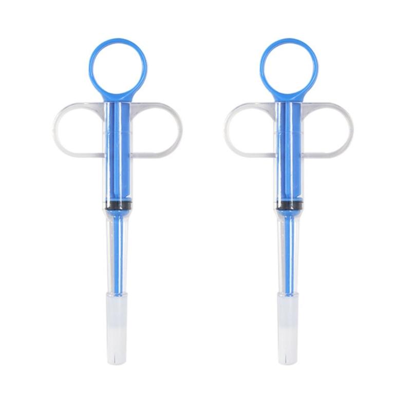 2 Piece Portable Pet Medication Device Soft Silicone Feeder Accurate Dosing System For Travel Friendly Use