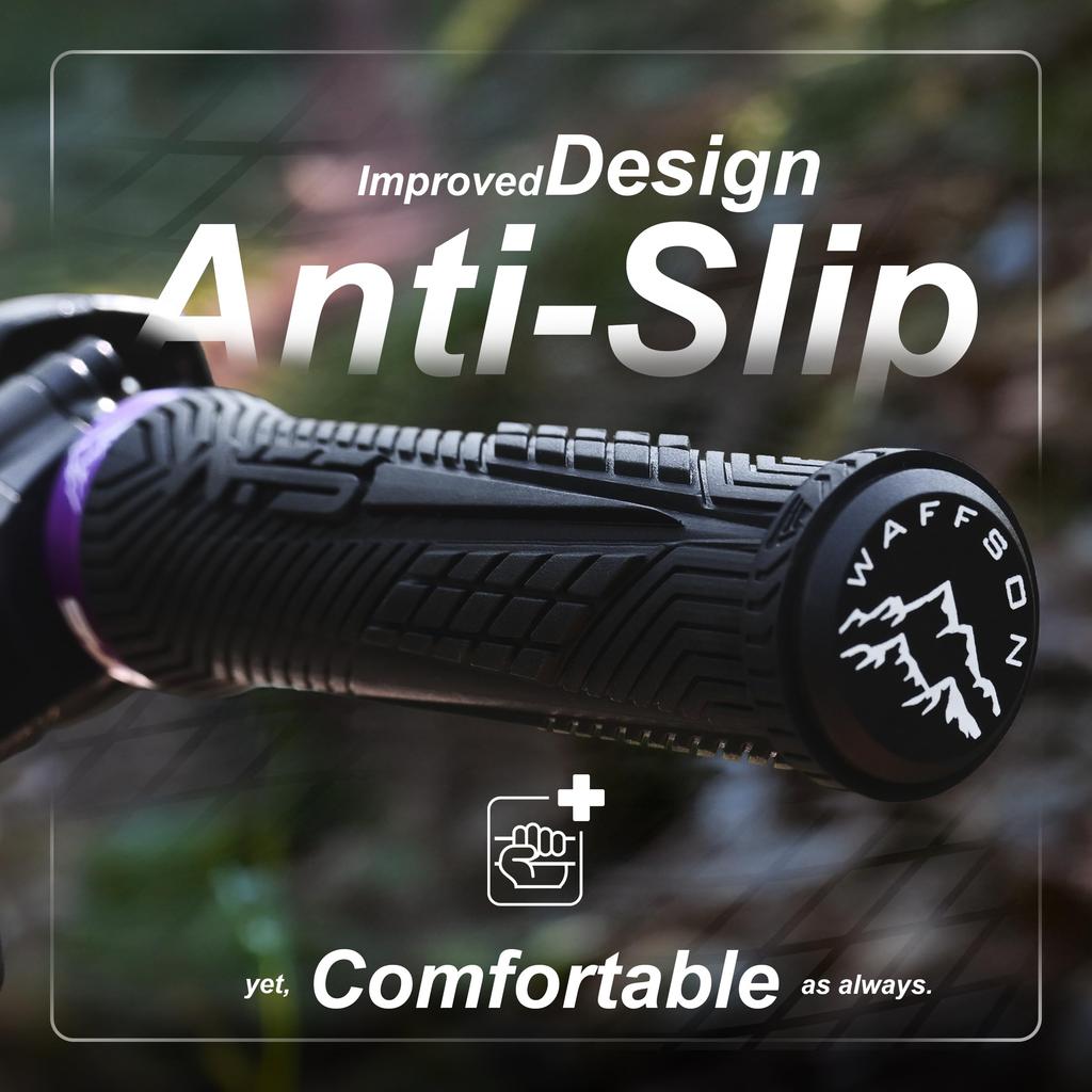 WFS Volatus Single Grips for Mountain City 33mm OD Soft Comfortable 22mm ID Locking Handlebar Grips for 1 Blue Lock-on Bikes, Road, Bike, Ergonomic,