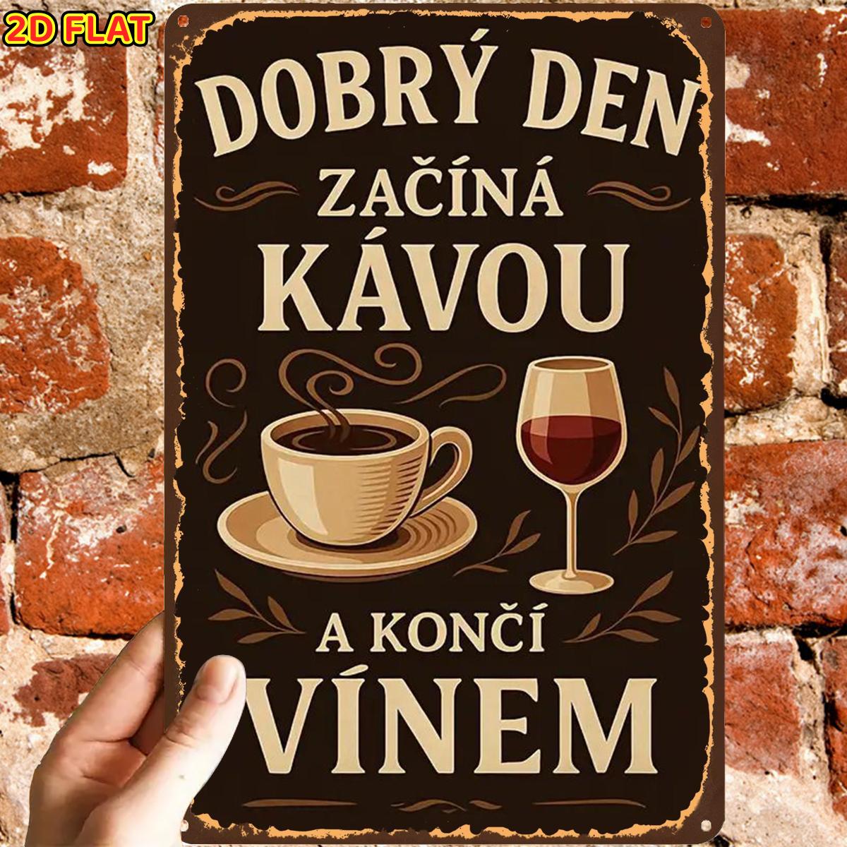 D Flat A D Flat Metal Tin Sign Featuring a Retro Vintage Design That Says a Good Day Begins with Coffee And Concludes with W 20x30cm(7.8x11.8inch)