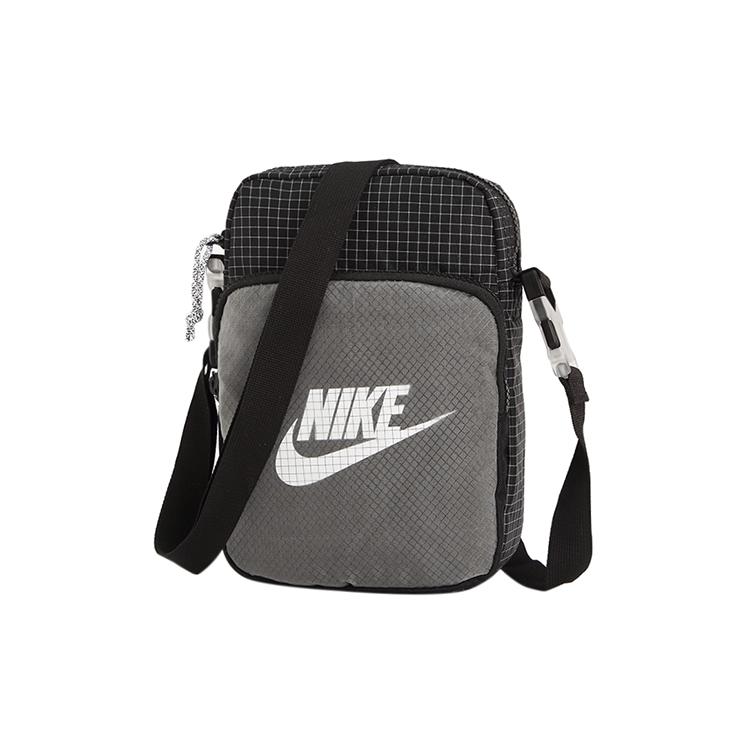 Nike Zip Closure Crossbody Bags Unisex Black Gray (Unisex) Crossbody Bags CV1408 010