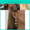 Asymmetric Chic Tassel Earrings For Women Gold Geometric Design Material Alloy