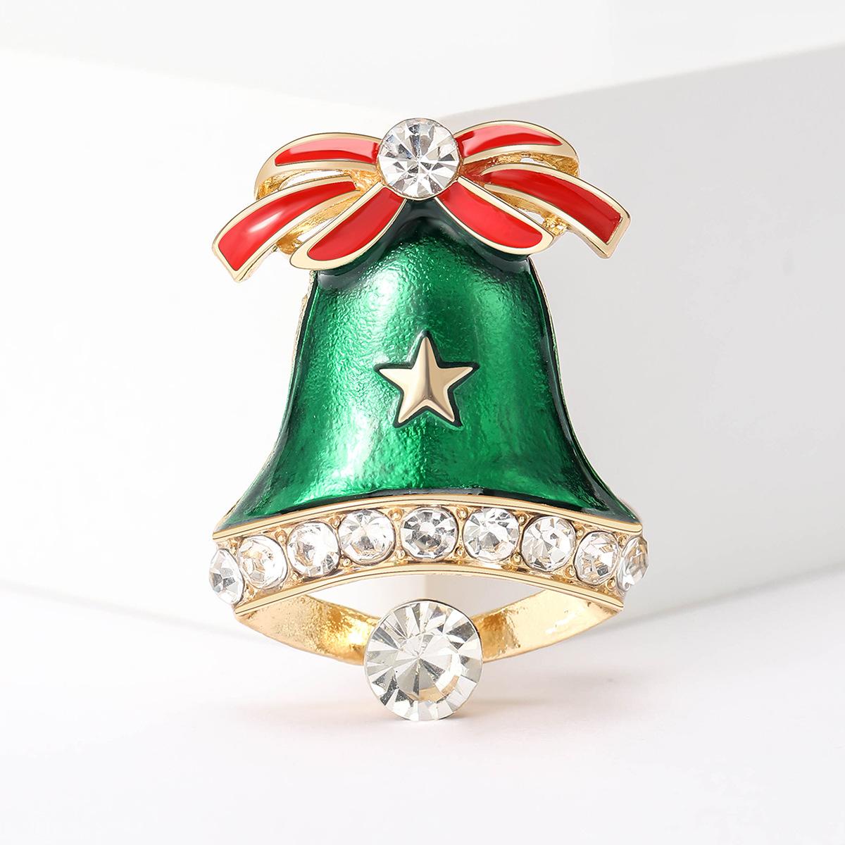 

Рождественский колокольчик, украшение из стразов, набор из сплава и бриллиантов, брошь-капелька ручной работы