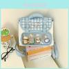 Zaino Cinnamoroll per Bambine in Materiale PVC con Design a Quadri Blu per Uso Quotidiano
