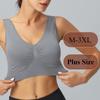 M-3XL Women's Sports Bra Plus Size Wireless Tank Tops Double Layer Seamless Yoga Adjustment Underwear