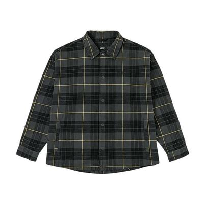Checkerboard Loose Casual Collared Long Sleeve Shirt Men Shirts VN000W53DGS