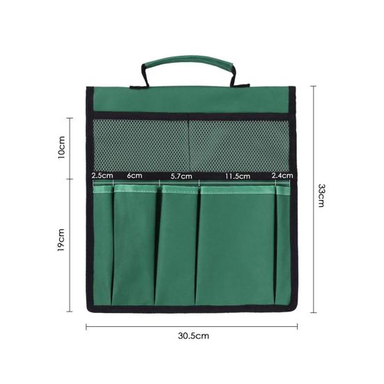 Borsa Portautensili da Giardinaggio Pieghevole Portatile con Molteplici Tasche in Rete Organizzatore