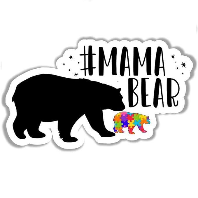 

Наклейка «Мама-медведица аутист» для автомобиля, ноутбука или окна чёрный