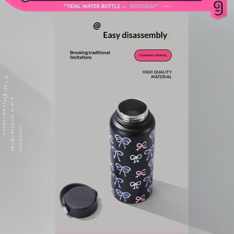 Insulated Water Bottle Floral Printed Stainless Steel Leak Proof Reusable for Office Women Girls Daily Drinking