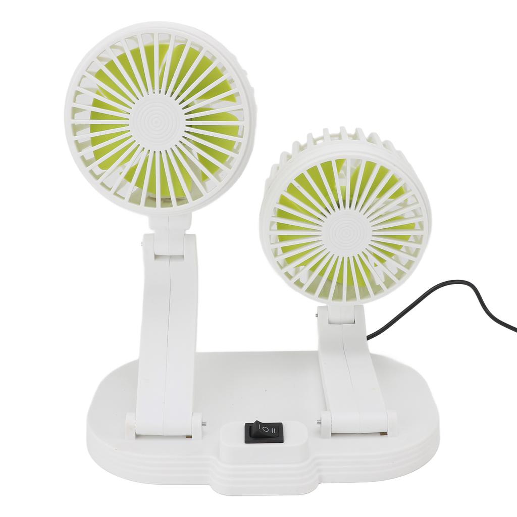 Dual Heads USB Fan for Car Dashboard Multi Speeds Quiet Portable Vehicle Cooling Fan for RV Truck