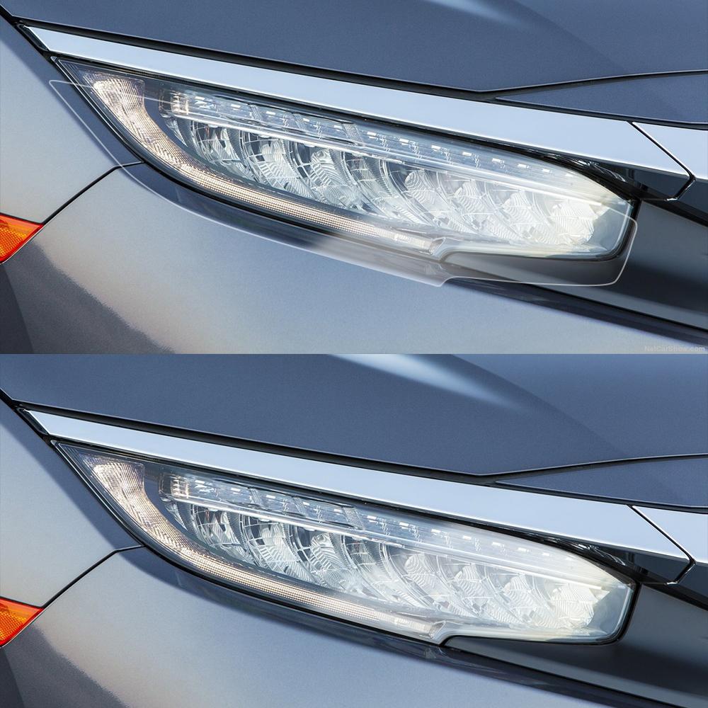 Film de protection pour phares de voiture en TPU PPF pour Honda Civic 10ème 11ème 2016-2026 Film Vinyle Noir Fumée Découpé sur Mesure Anti-Rayures