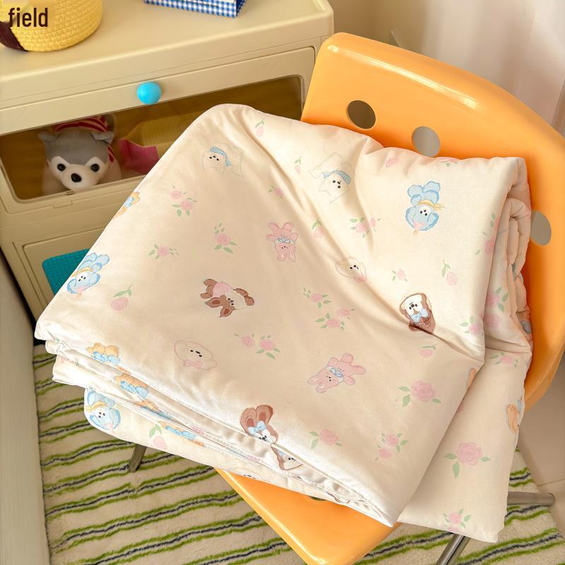 Soft Cotton Air-Conditioning Quilt: Smooth, Machine Washable Summer Blanket for Kids with Soybean Fiber