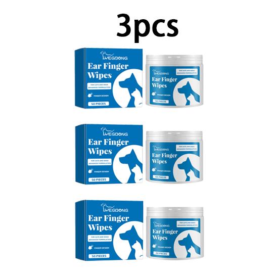 Yegbong disposable pet cleaning finger covers, cat and dog ear cleaning wipes, pet care and nursing appliances to reduce ear odor 50pcs