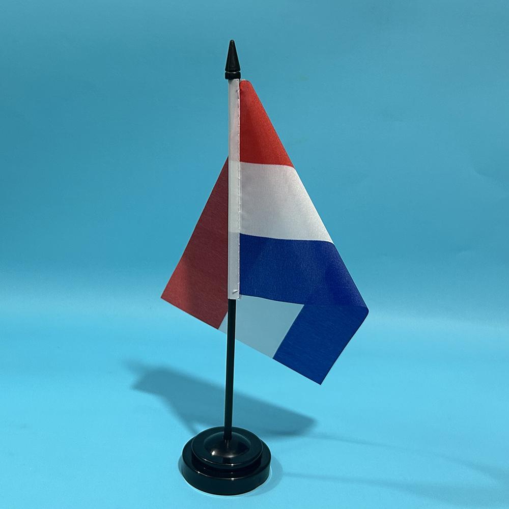 (SKY FLAG)14x21cm Office Desk Flag Of Netherlands Flag Polyester Table Flag Netherlands National Banner Desk Ornaments Flags