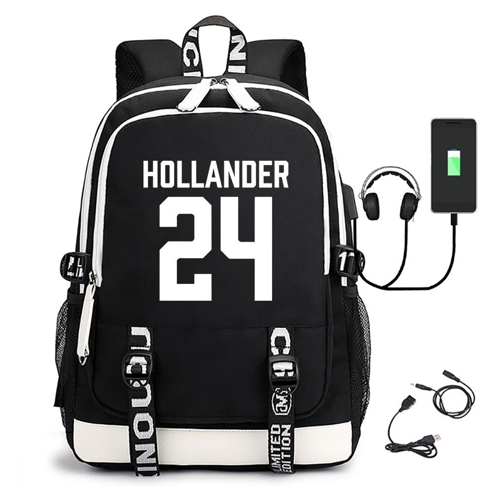 3 Piece School Backpack Set for Students Large Capacity Oxford Cloth Schoolbag with Shoulder Strap and Pencil Case