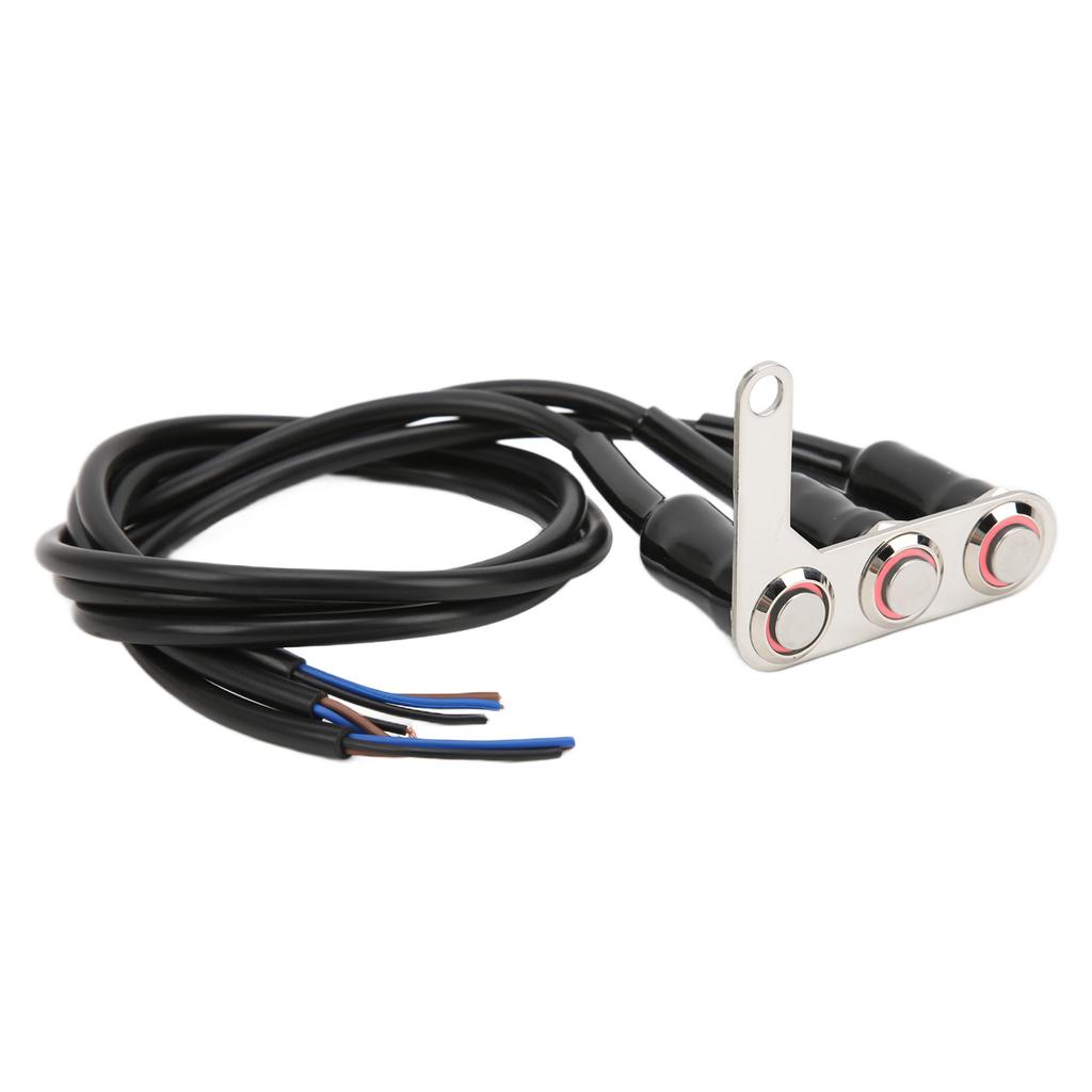 Motorcycle Handlebar Switch LED Stainless Steel Waterproof for Horn Headlight Spot LampRight