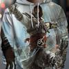 Men's Anime Dual-Sword Fighting Print Hoodie - Relaxed streetwear style hoodie, suitable for everyday wear, casual wear, and themed events.