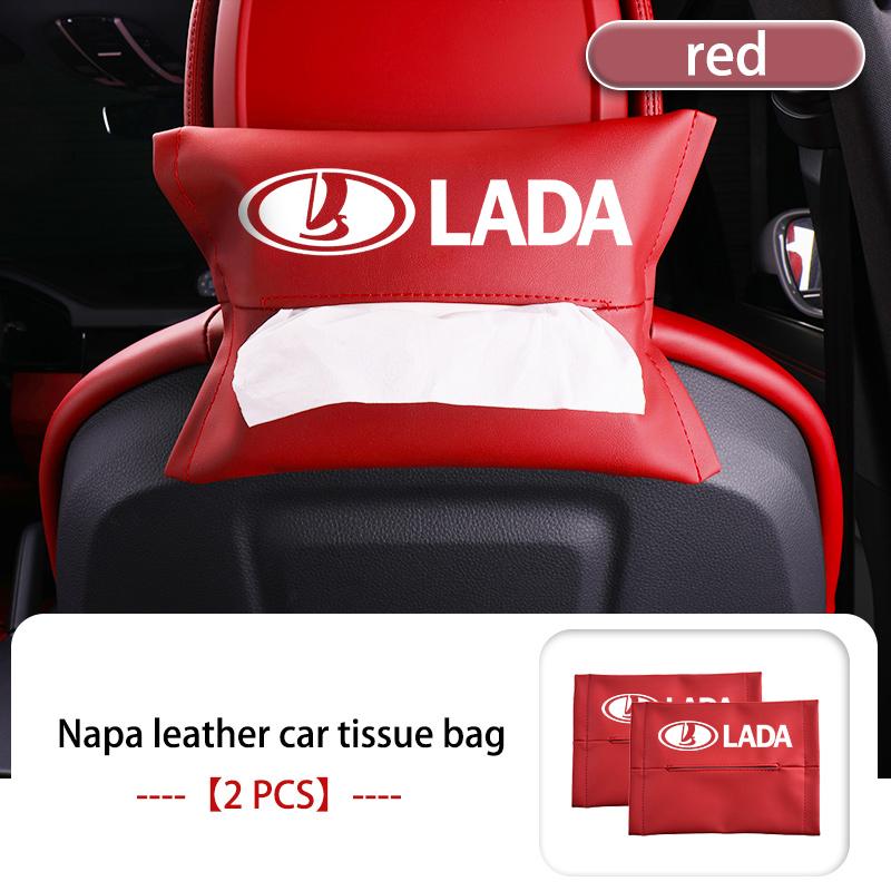 Leather Car Seat Back Hanging Tissue Bag Armrest Box Paper Holder Accessories For Lada Niva Vesta Granta Riva Samara Priora 4x4 SS15