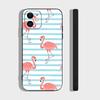 Flamingo Phone Case For IPhone 17 Air 16 15 14 13 Pro Max 11 12 Black Silicone Cover