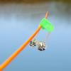 5pcs Fishing Bite Alarms Fishing Rod Bells Tip Clip Bells Ring Green ABS Fishing Accessory Outdoor Pole Fish Bites Indicators