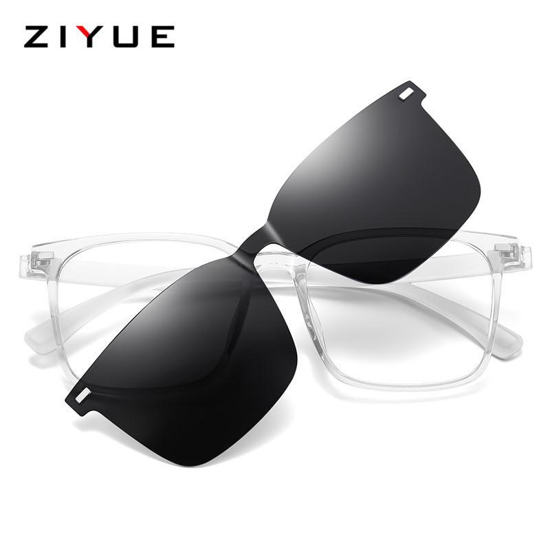 Ochelari de soare polarizați cu clips la modă, ramă TR90, pregătiți pentru dioptrii, protecție UV
