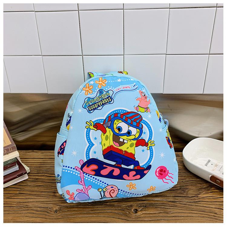 Patrick Spongebob Star Sports Surfing Eating Popcorn Printed Children Backpack