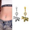 Fashion Crystal Rhinestone Belly Button Rings Stainless Steel Swan Pendant Navel Nail For Women Body Sexy Piercing Jewelry