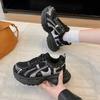 Soft Leather Platform Dad Shoes Women's 2025 New Summer Breathable Mesh Casual Sports Shoes Versatile Running Shoes Women's Shoes