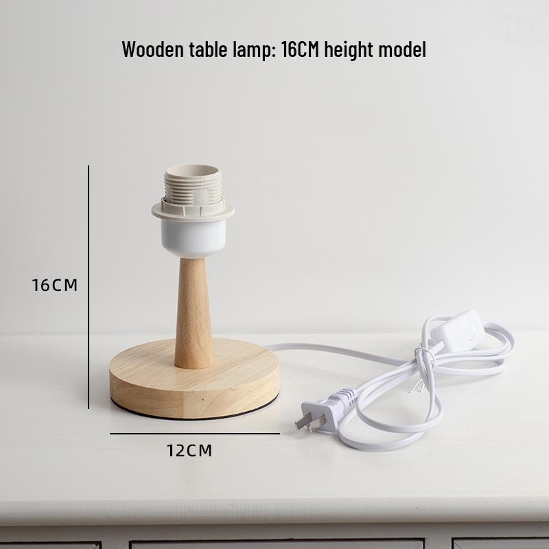 Nordic Woodcraft E27 Table Lamp Holder – LED Bedside Lamp Fixture Accessory.