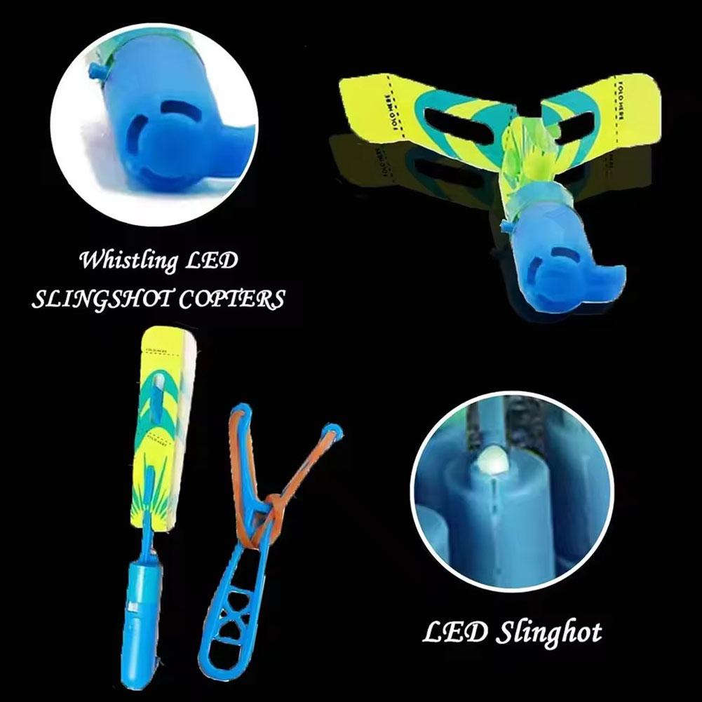 Blue Light-Up Propeller Flying Toy Flying Propeller Toys Outdoor Party Favors Glow In The Dark Helicopters for Kids