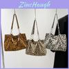 Elegant Leopard Print Tote Bag For Women Spacious Design With Chic Chain Strap