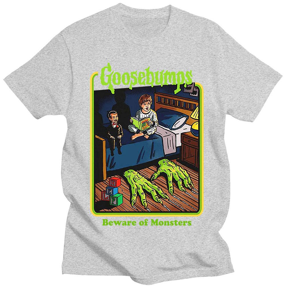 Goosebumps Beware of Monsters Blood Horror Active of T-shirts Men's Vintage Anime Oversized T-Shirt Streetwear Unisex Clothing
